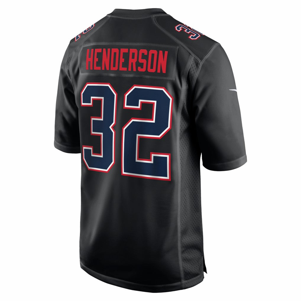 TreVeyon Henderson  Super Bowl LX Patch Carbon Fashion Game Jersey - New England Patriots