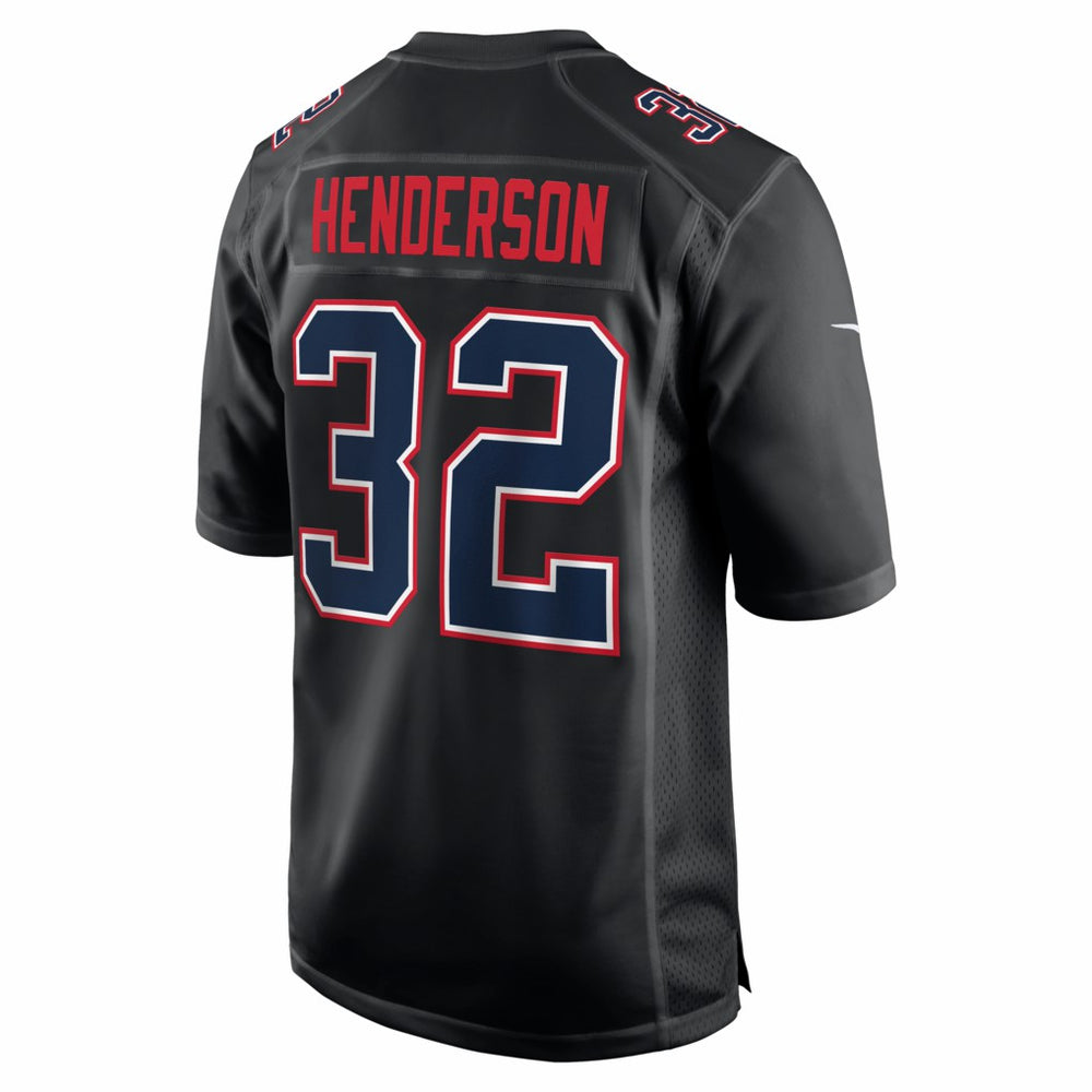 TreVeyon Henderson  Super Bowl LX Patch Carbon Fashion Game Jersey - New England Patriots