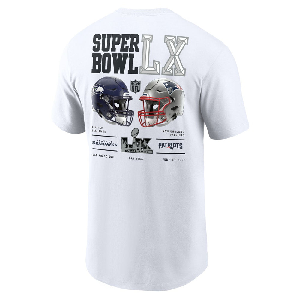 vs. Seattle Seahawks Super Bowl LX Dueling T-Shirt - New England Patriots