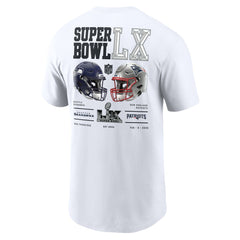 vs. Seattle Seahawks Super Bowl LX Dueling T-Shirt - New England Patriots