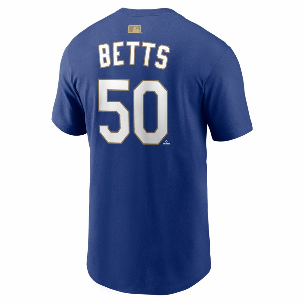 MLB Mookie Betts Los Angeles Dodgers Nike 2026 Gold Collection Name & Number T-Shirt