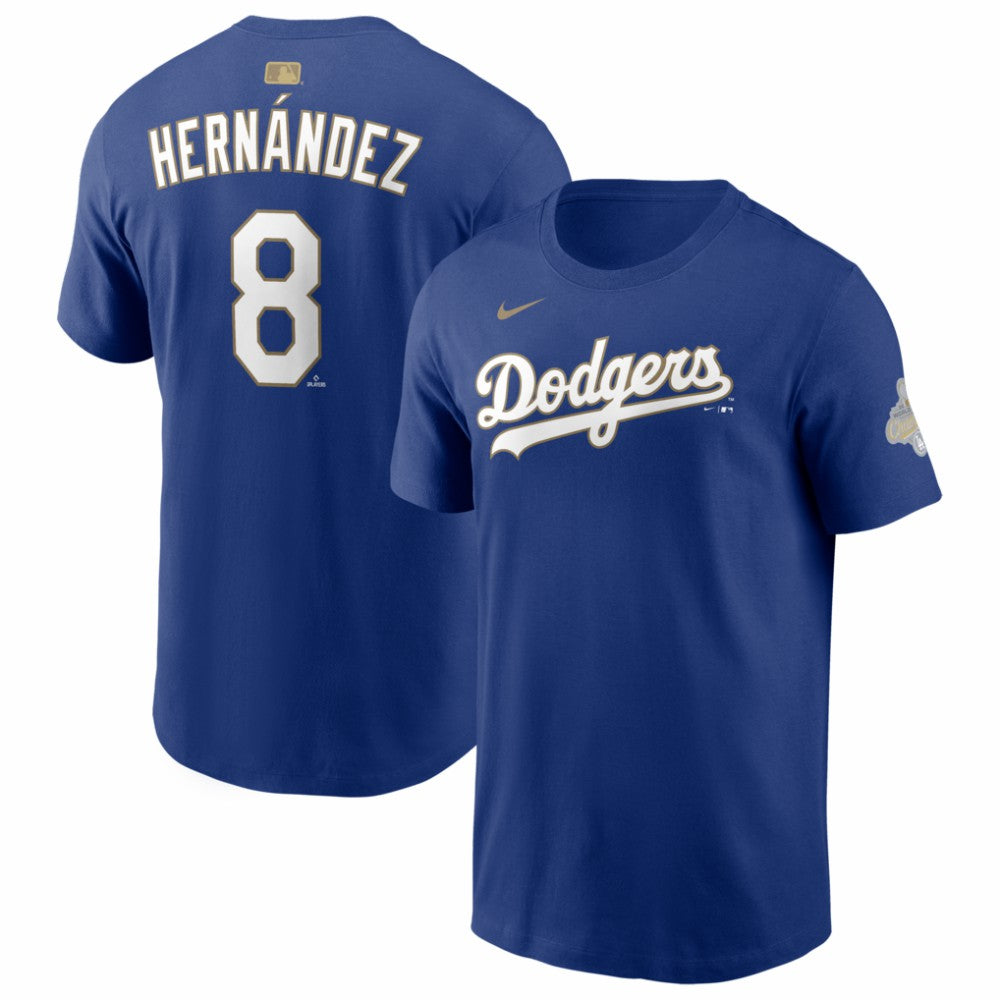 MLB Enrique Hernández Los Angeles Dodgers Nike 2026 Gold Collection Player Name & Number T-Shirt