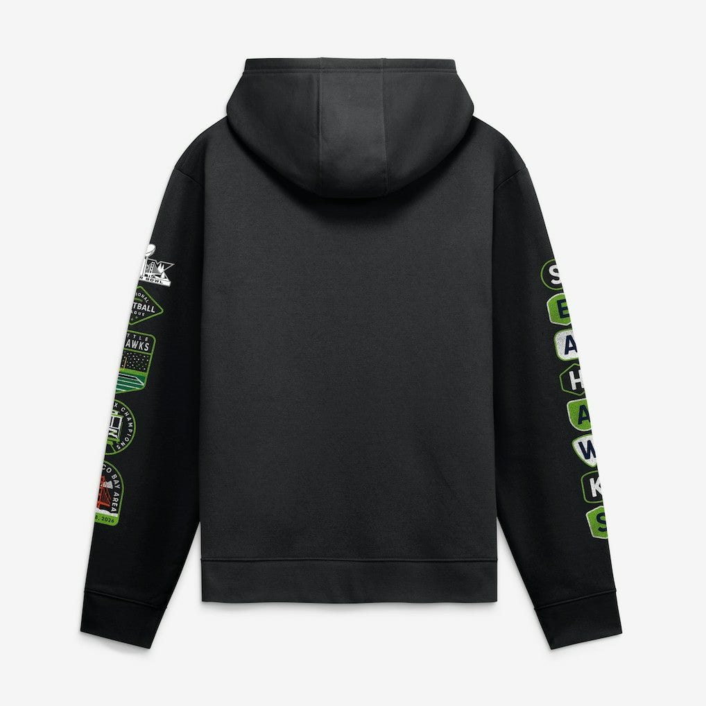 Super Bowl LX Champions Banner Year Hoodie - Seattle Seahawks