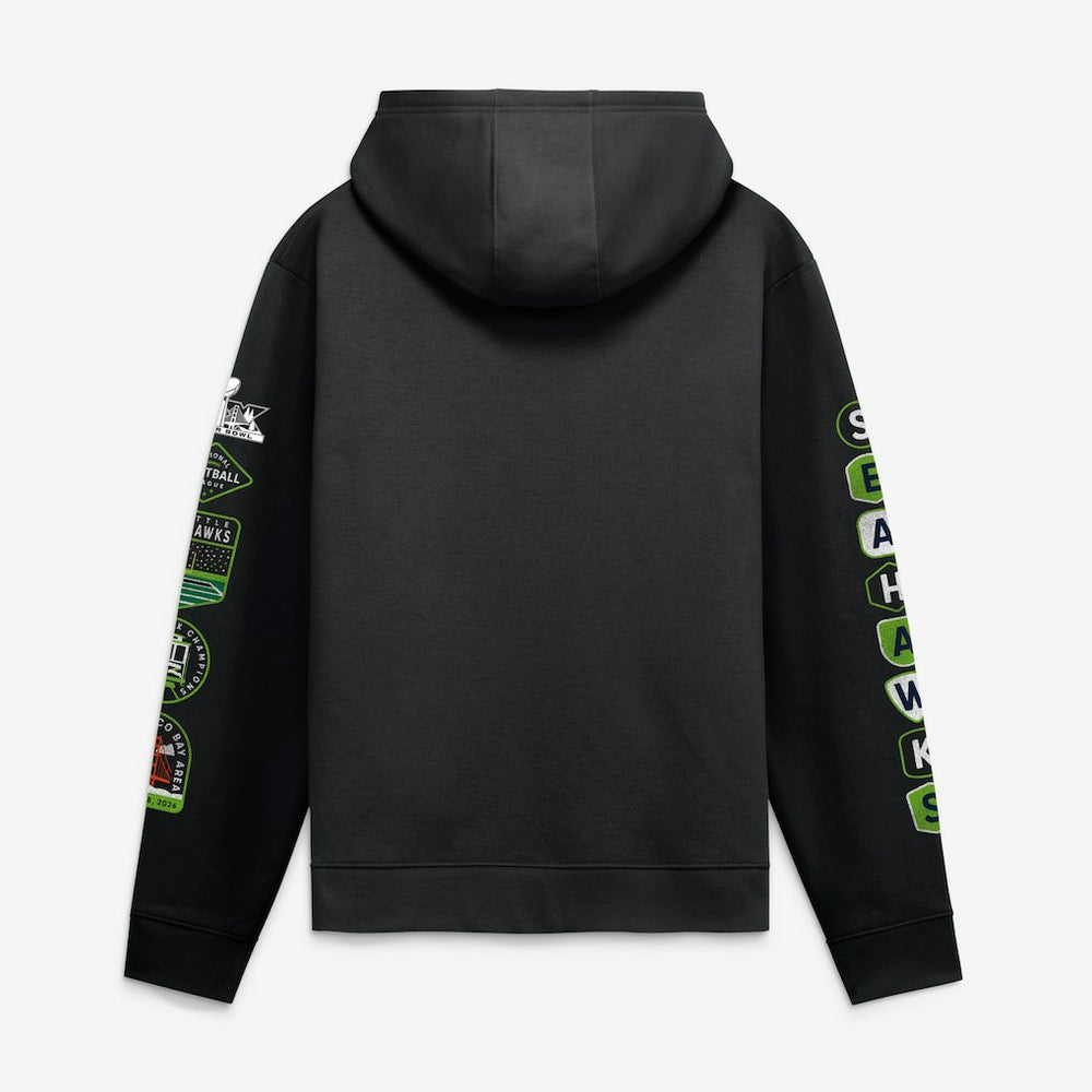 Super Bowl LX Champions Banner Year Hoodie - Seattle Seahawks