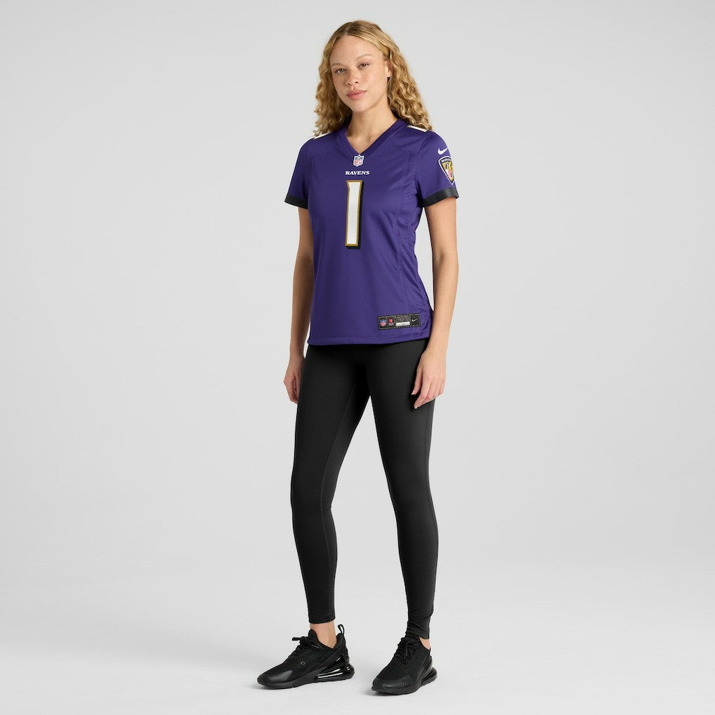 Number 1 Mom  Women's Game Jersey - Baltimore Ravens