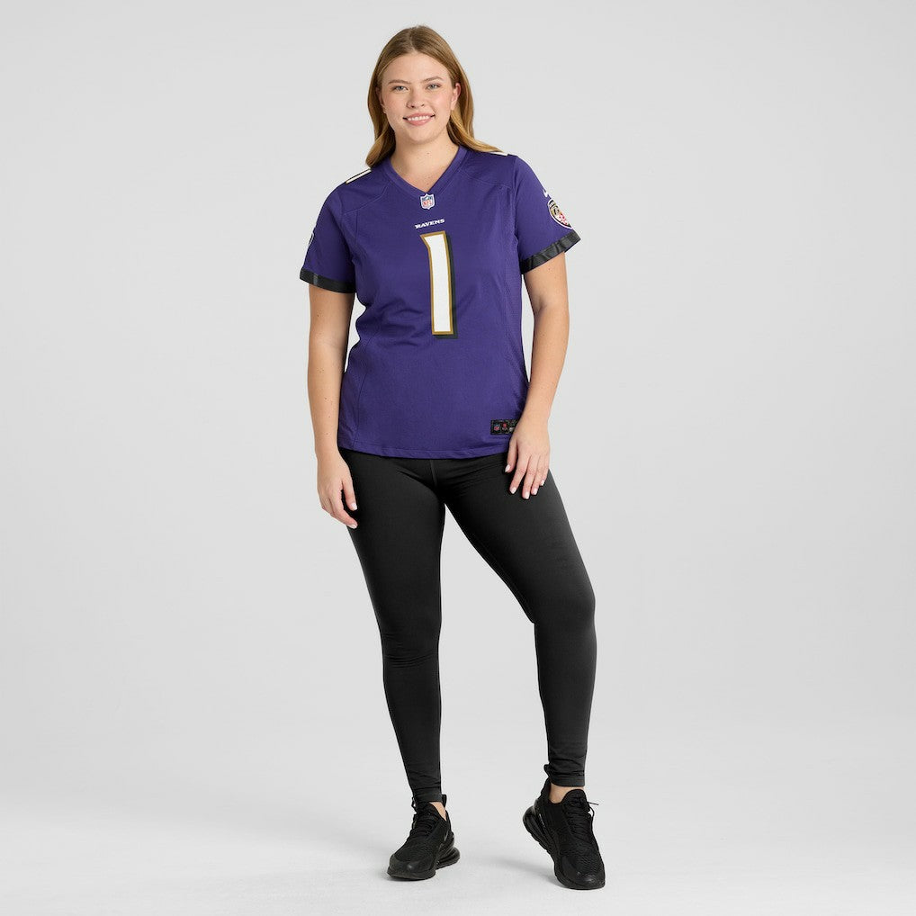 Number 1 Mom  Women's Game Jersey - Baltimore Ravens