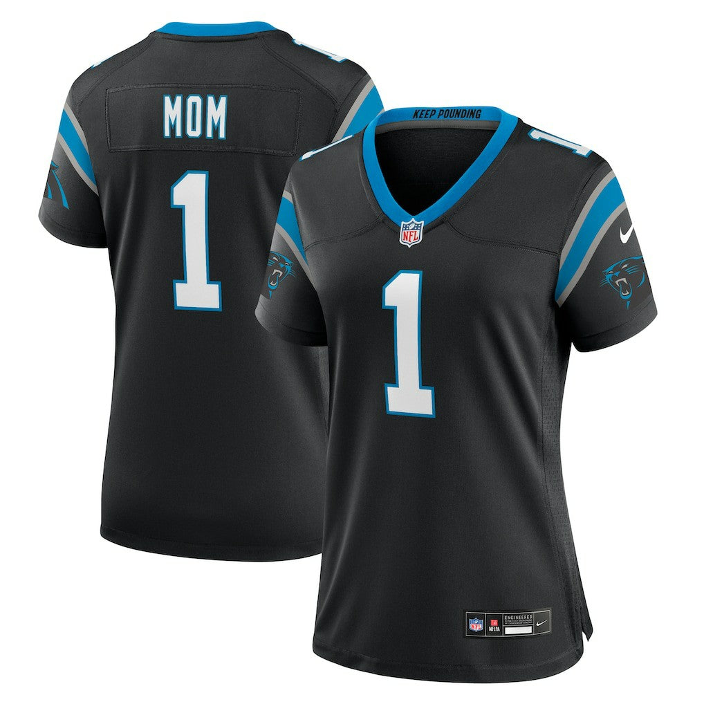 Number 1 Mom  Women's Game Jersey - Carolina Panthers