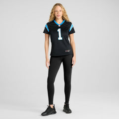 Number 1 Mom  Women's Game Jersey - Carolina Panthers