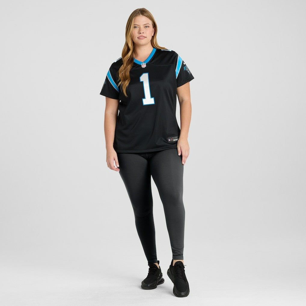 Number 1 Mom  Women's Game Jersey - Carolina Panthers