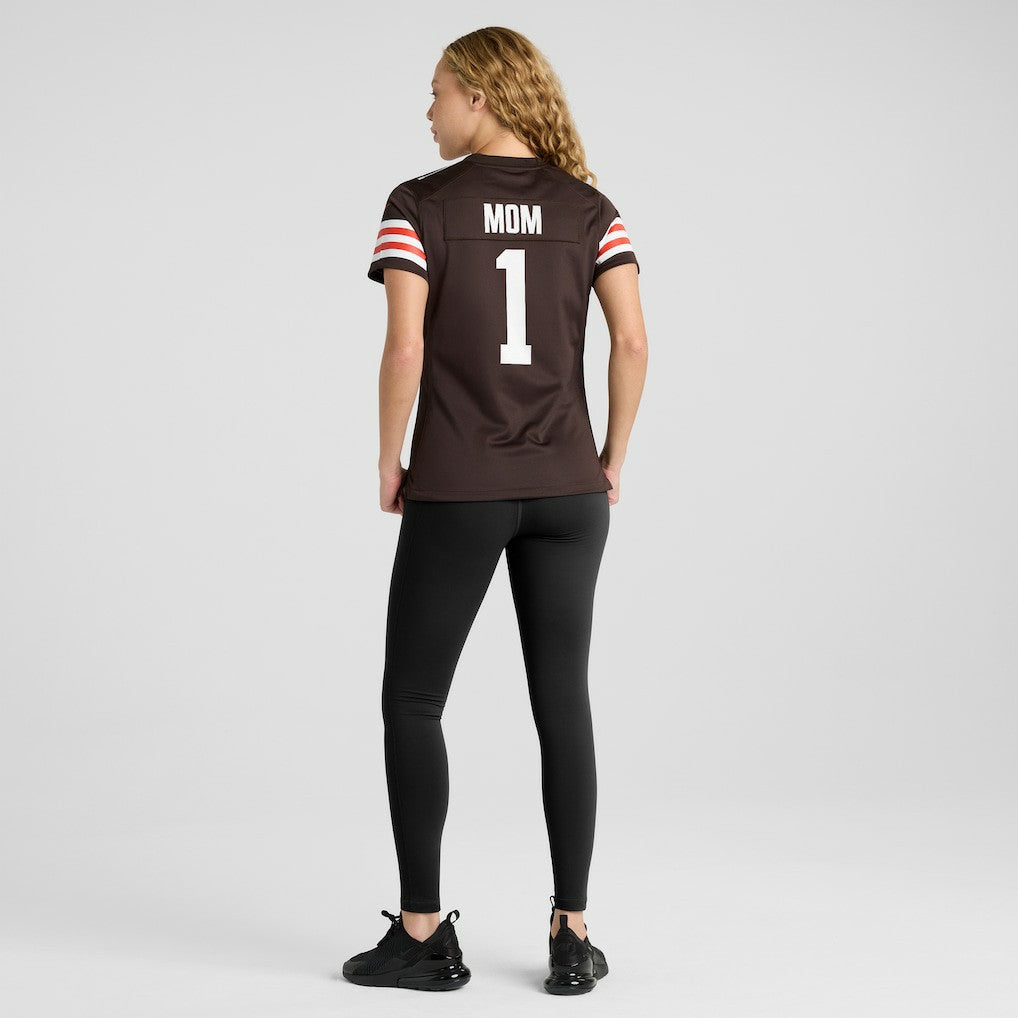 Number 1 Mom  Women's Game Jersey - Cleveland Browns