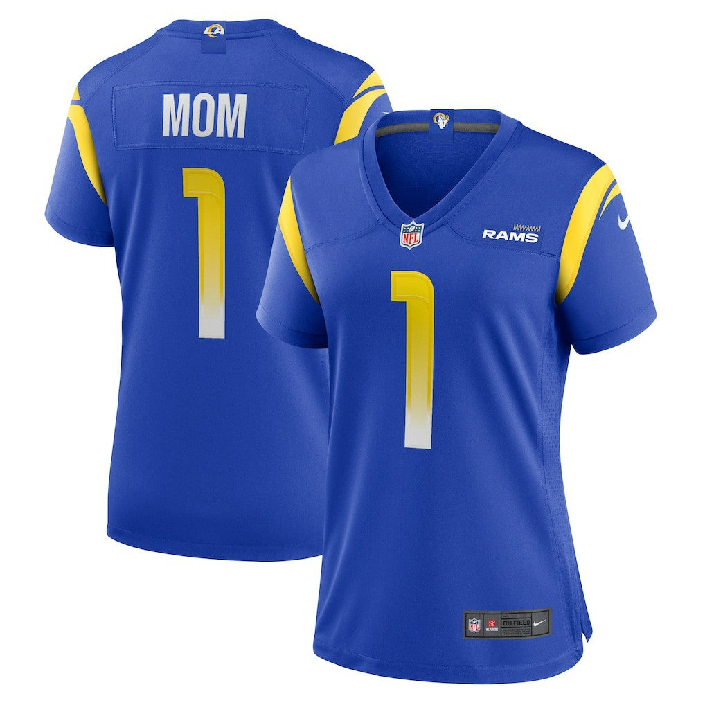 Number 1 Mom  Women's Game Jersey - Los Angeles Rams