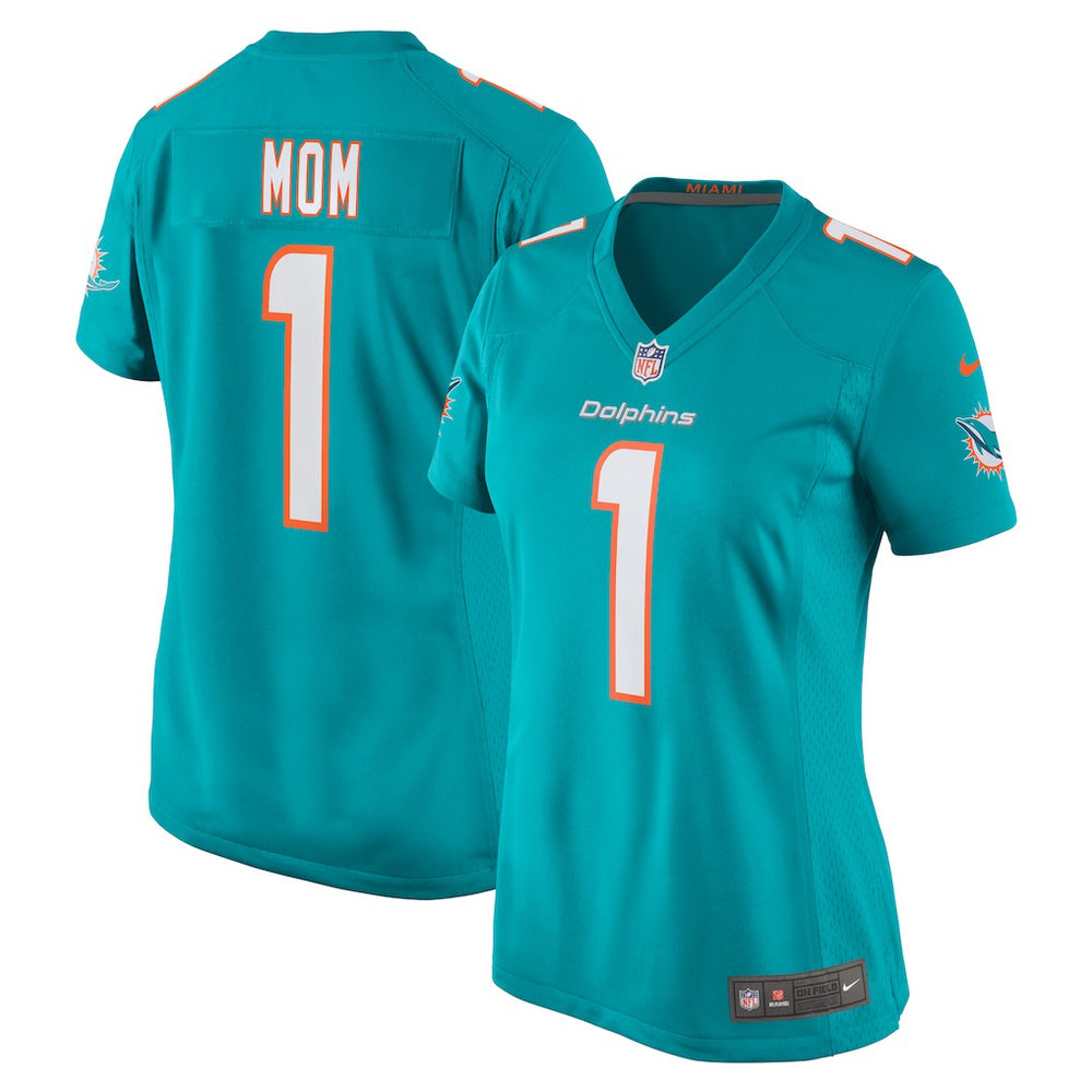 Number 1 Mom  Women's Game Jersey - Miami Dolphins