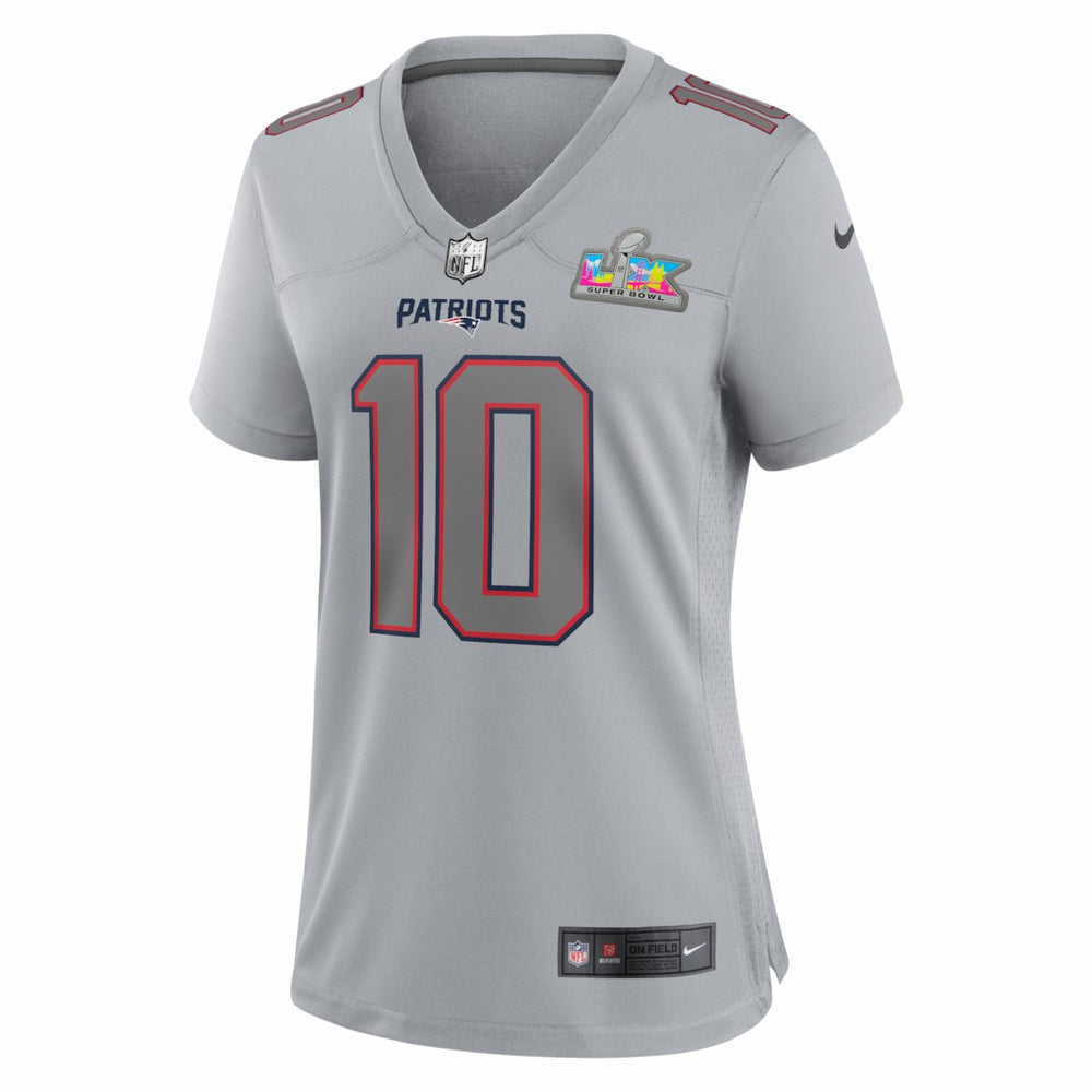 Drake Maye  Women's Super Bowl LX Patch Atmosphere Fashion Game Jersey - New England Patriots