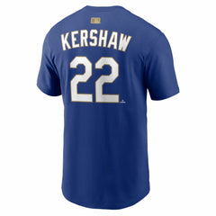 MLB Clayton Kershaw Los Angeles Dodgers Nike 2026 Gold Collection Name & Number T-Shirt