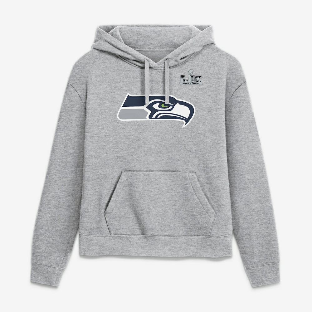 Jaxon Smith-Njigba  Women's Super Bowl LX Champions Patch Name & Number Hoodie - Seattle Seahawks