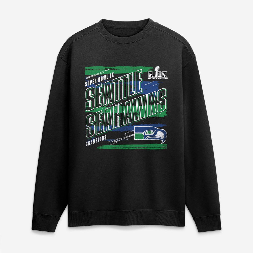 Super Bowl LX Champions Classic Stripes Legacy Fleece Sweatshirt - Seattle Seahawks