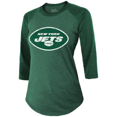 Ahmad Sauce Gardner  Majestic Threads Women's Player Name & Number Tri-Blend 3/4-Sleeve Fitted T-Shirt - New York Jets