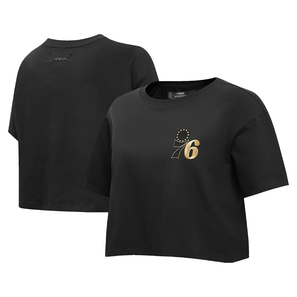 NBA Philadelphia 76ers Pro Standard Women's Holiday Glam Boxy T-Shirt