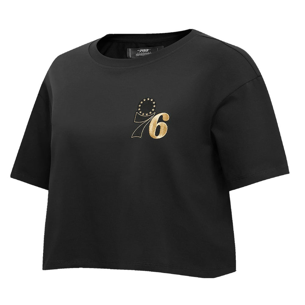 NBA Philadelphia 76ers Pro Standard Women's Holiday Glam Boxy T-Shirt