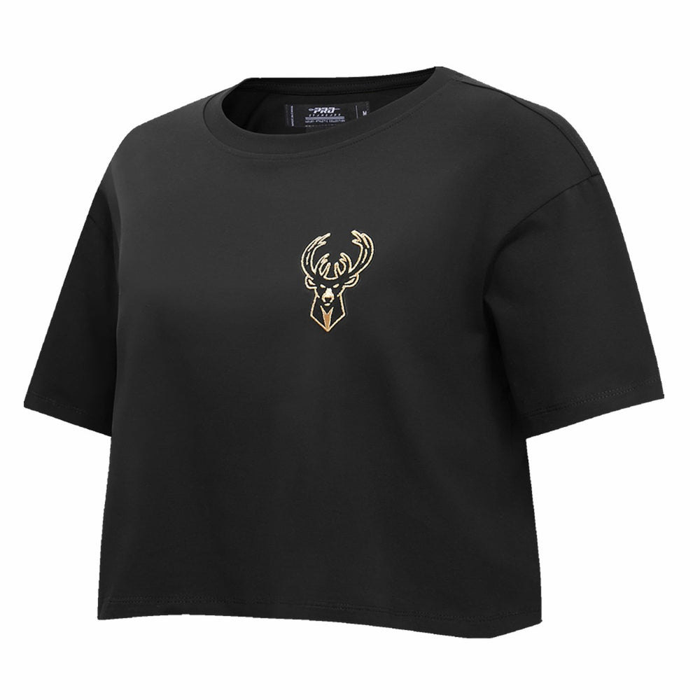 NBA Milwaukee Bucks Pro Standard Women's Holiday Glam Boxy T-Shirt