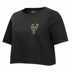 NBA Milwaukee Bucks Pro Standard Women's Holiday Glam Boxy T-Shirt