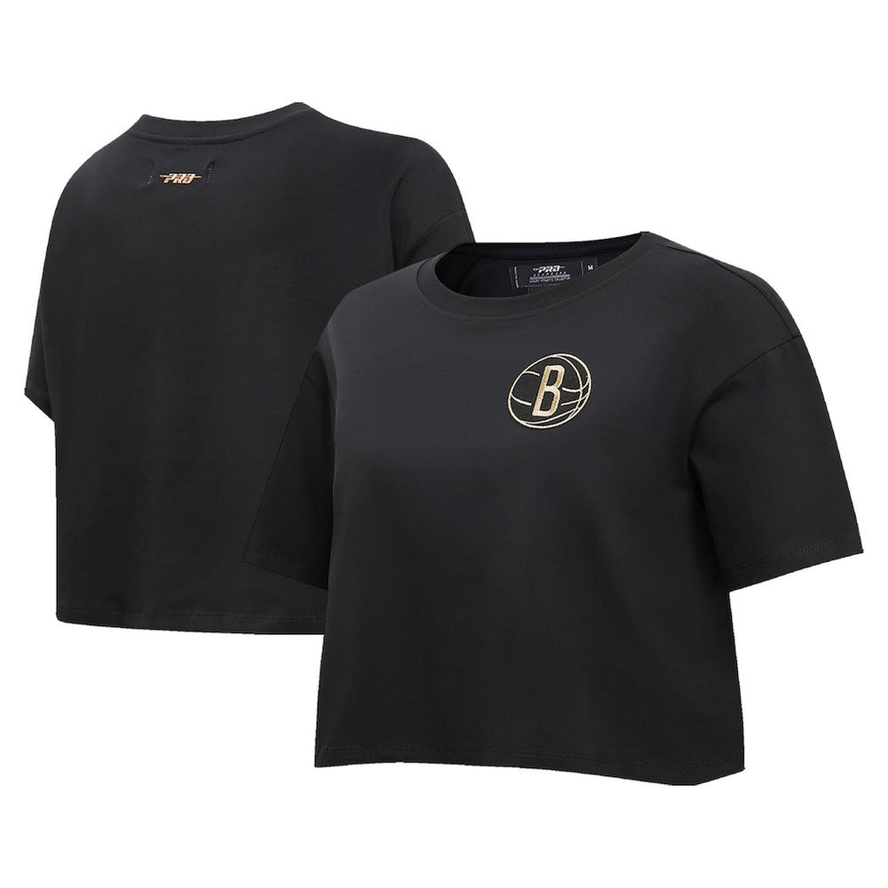 NBA Brooklyn Nets Pro Standard Women's Holiday Glam Boxy T-Shirt