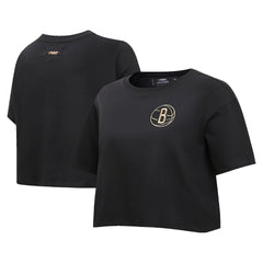 NBA Brooklyn Nets Pro Standard Women's Holiday Glam Boxy T-Shirt