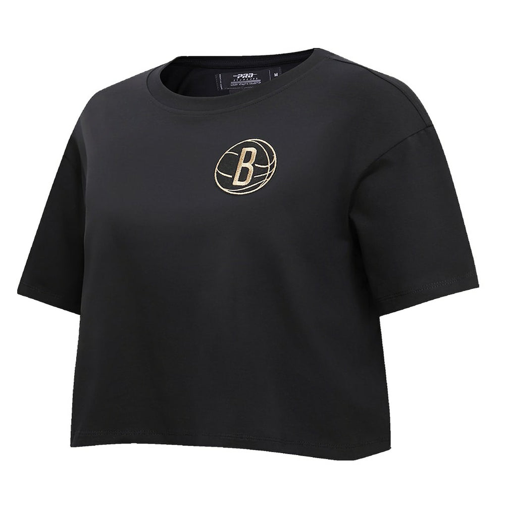 NBA Brooklyn Nets Pro Standard Women's Holiday Glam Boxy T-Shirt