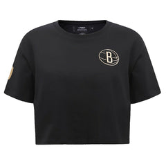 NBA Brooklyn Nets Pro Standard Women's Holiday Glam Boxy T-Shirt