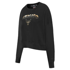 NBA Chicago Bulls Pro Standard Women's Glam Cropped Pullover Sweatshirt - Black for sale