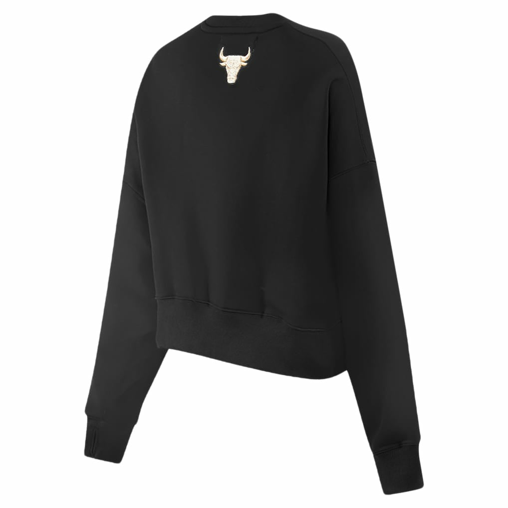 NBA Chicago Bulls Pro Standard Women's Glam Cropped Pullover Sweatshirt - Black for sale
