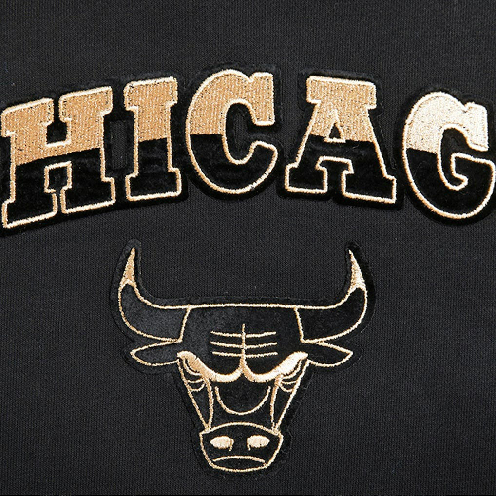 NBA Chicago Bulls Pro Standard Women's Glam Cropped Pullover Sweatshirt - Black for sale