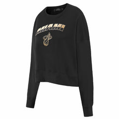 NBA Miami Heat Pro Standard Women's Glam Cropped Pullover Sweatshirt - Black sale
