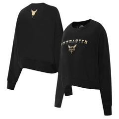 NBA Charlotte Hornets Pro Standard Women's Glam Cropped Pullover Sweatshirt - Black online