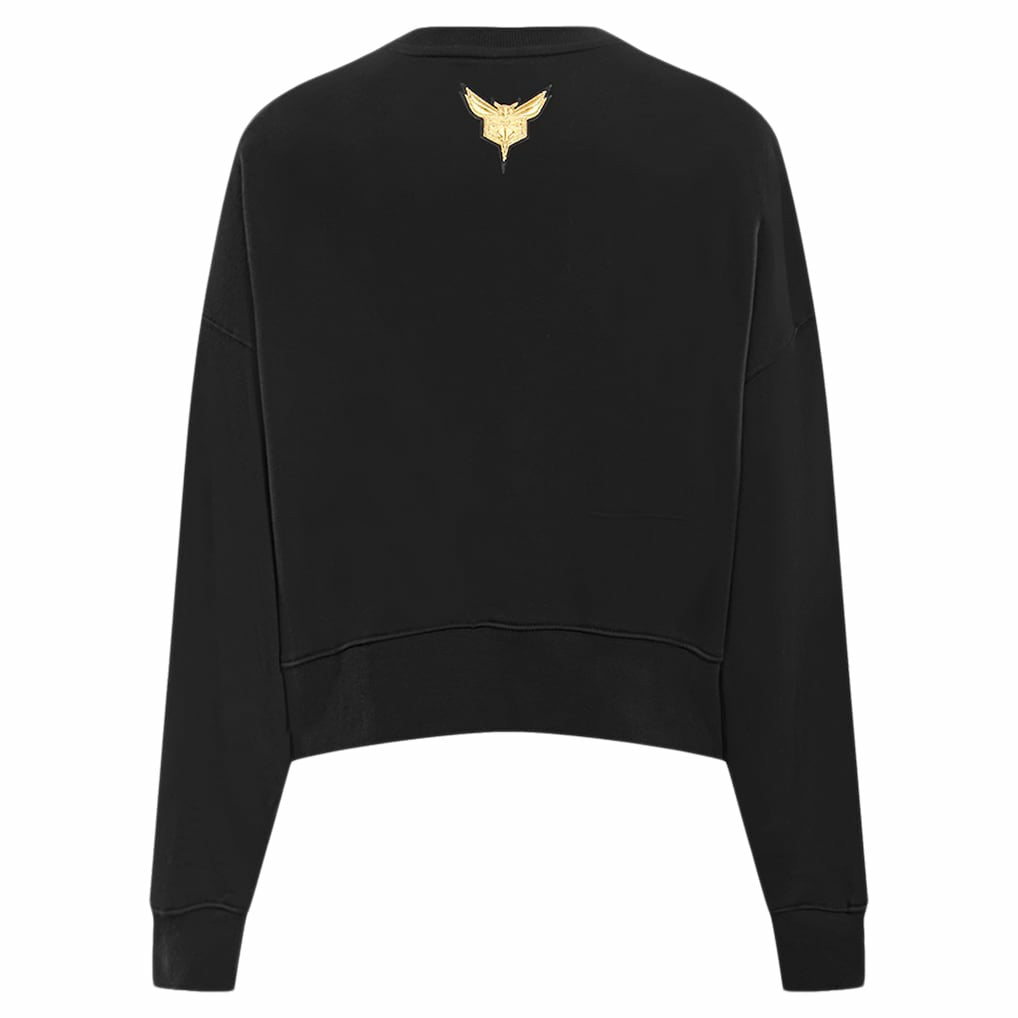 NBA Charlotte Hornets Pro Standard Women's Glam Cropped Pullover Sweatshirt - Black online