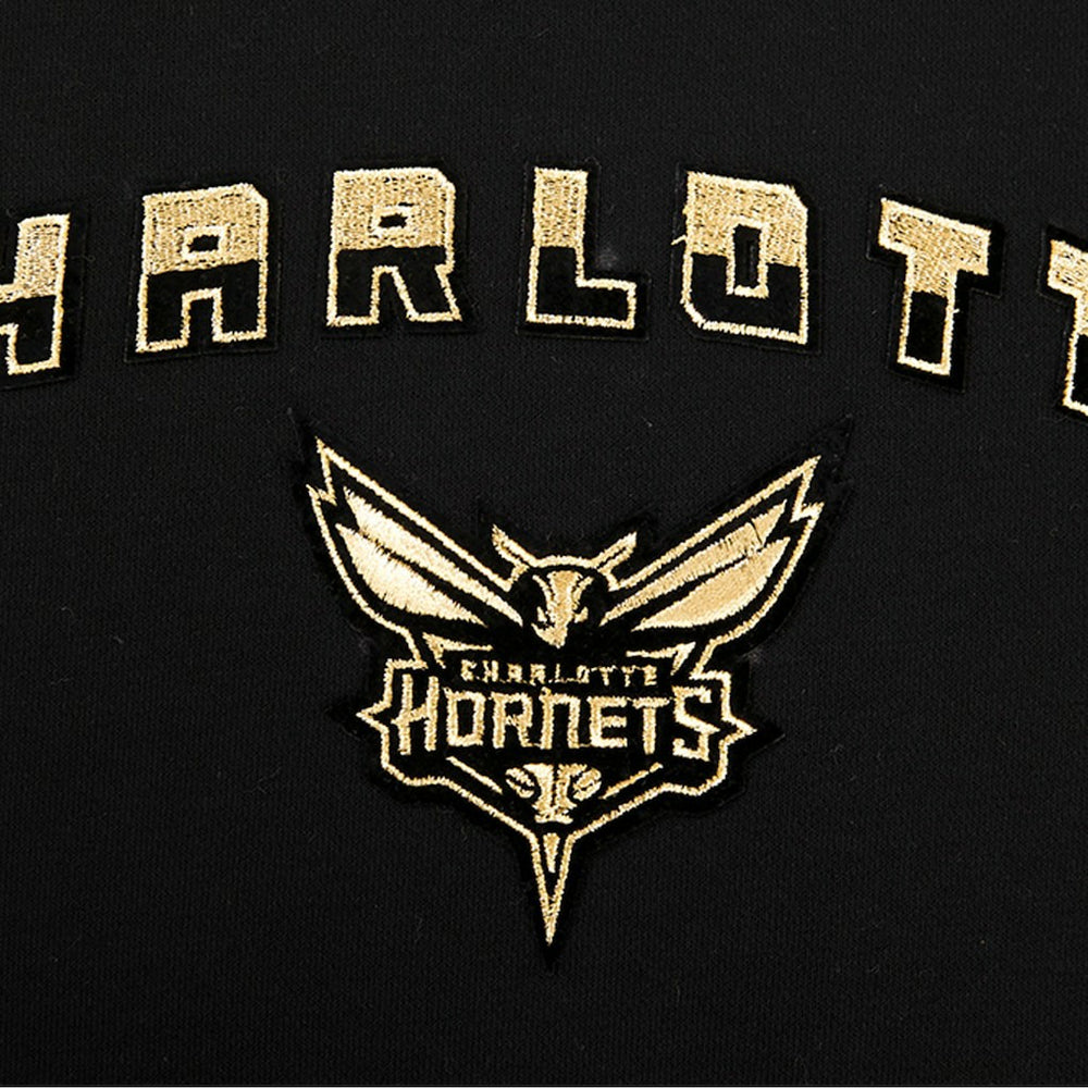NBA Charlotte Hornets Pro Standard Women's Glam Cropped Pullover Sweatshirt - Black online