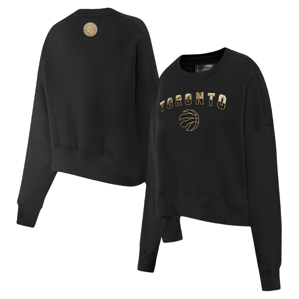 NBA Toronto Raptors Pro Standard Women's Glam Cropped Pullover Sweatshirt - Black on sale