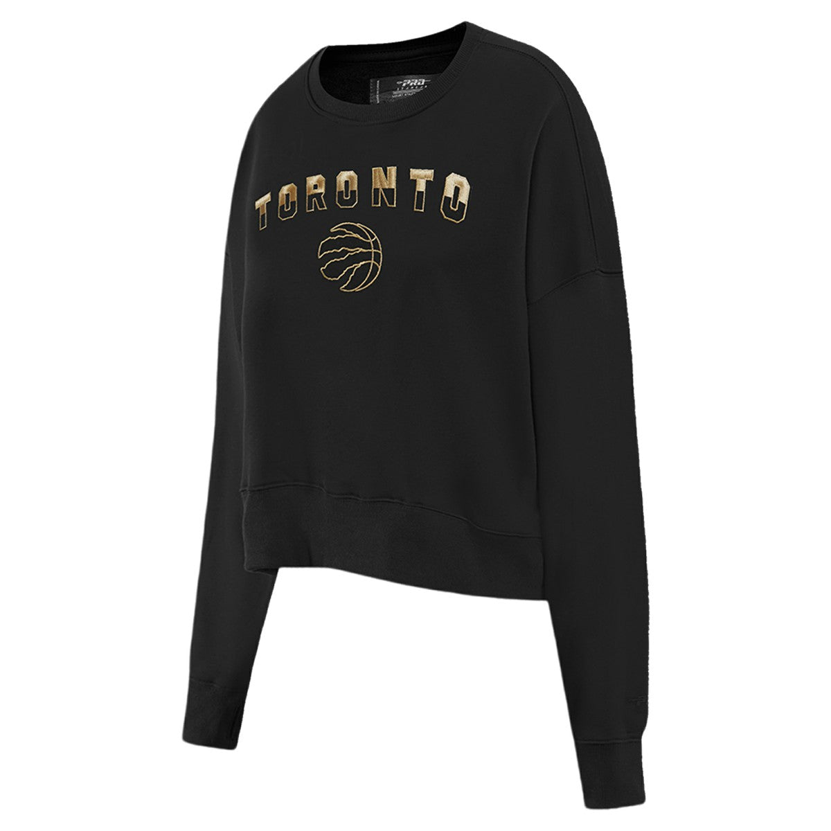 NBA Toronto Raptors Pro Standard Women's Glam Cropped Pullover Sweatshirt - Black on sale