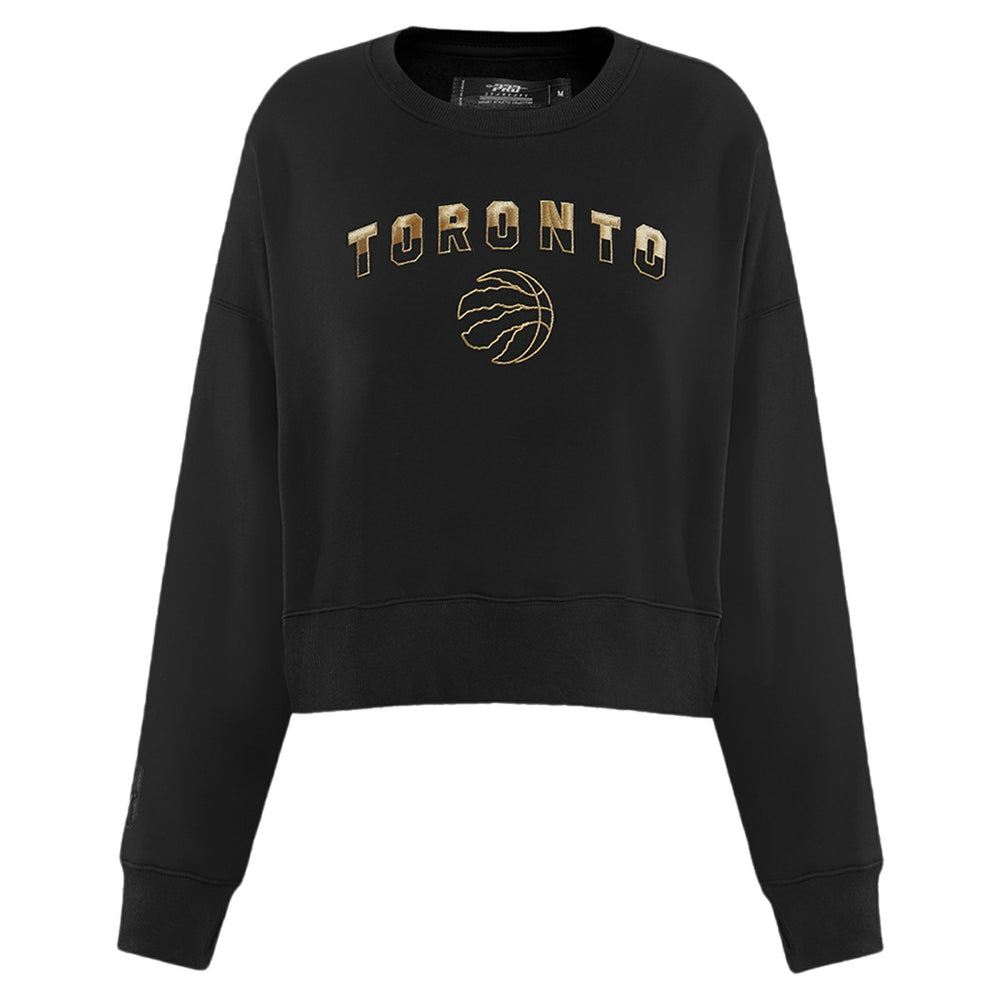 NBA Toronto Raptors Pro Standard Women's Glam Cropped Pullover Sweatshirt - Black on sale