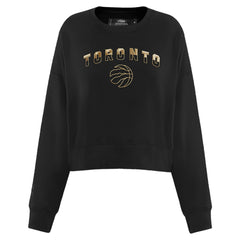 NBA Toronto Raptors Pro Standard Women's Glam Cropped Pullover Sweatshirt - Black on sale