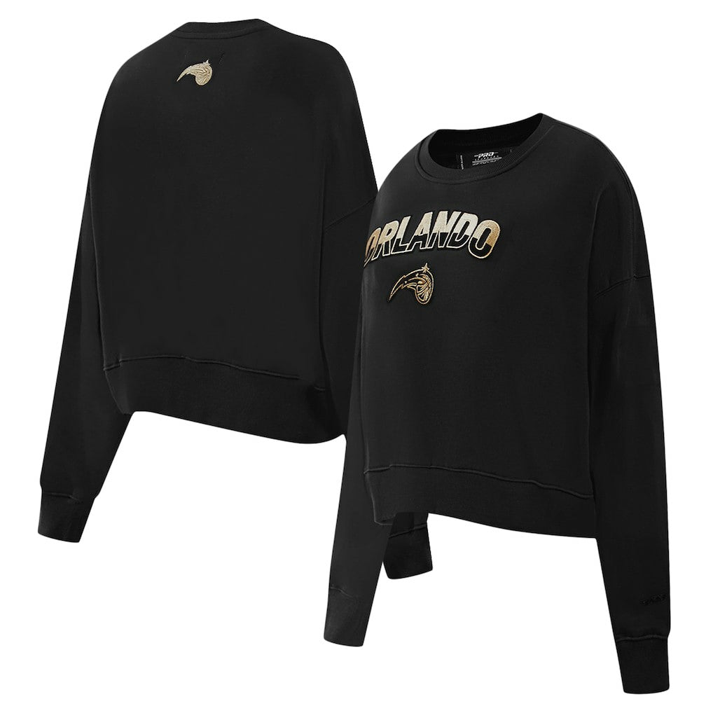 NBA Orlando Magic Pro Standard Women's Glam Cropped Pullover Sweatshirt - Black cheap