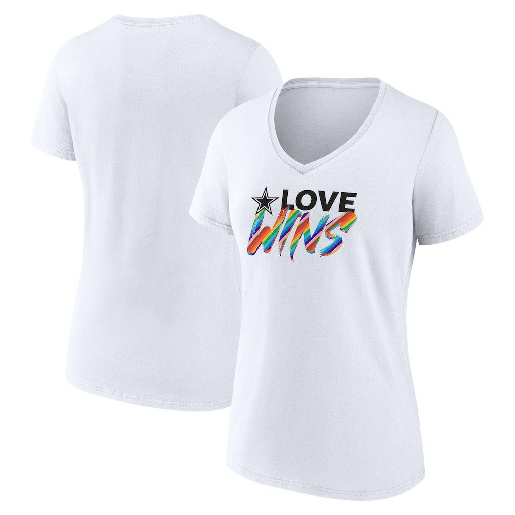 Women's Love Wins V-Neck T-Shirt - Dallas Cowboys