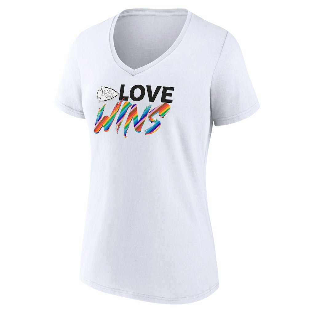 Women's Love Wins V-Neck T-Shirt - Kansas City Chiefs