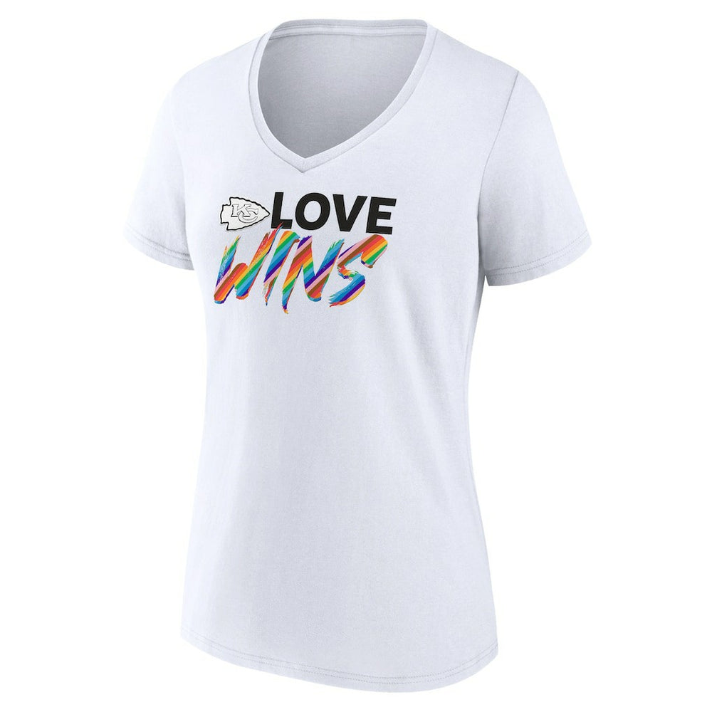 Women's Love Wins V-Neck T-Shirt - Kansas City Chiefs