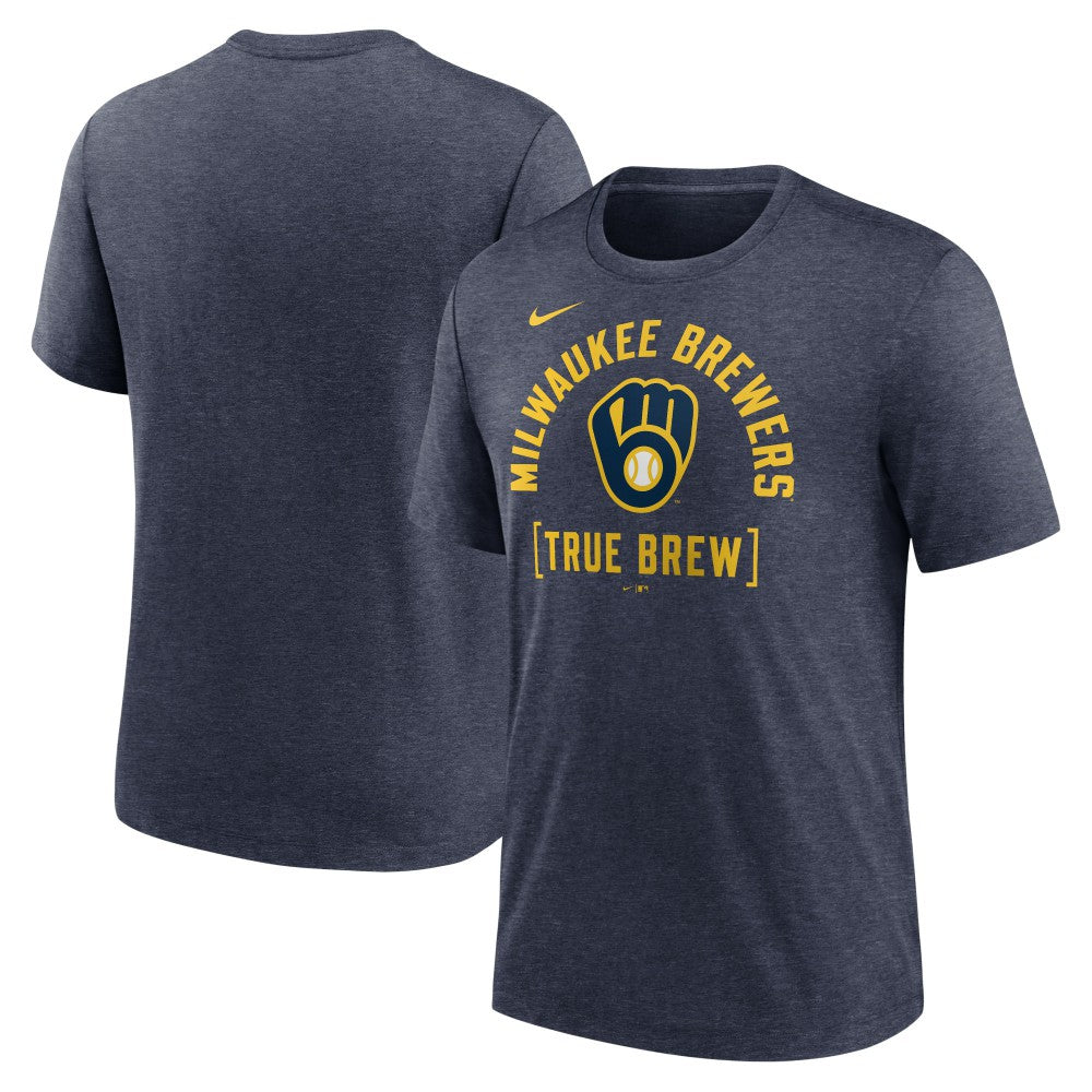 MLB Milwaukee Brewers Nike Swing Big Tri-Blend T-Shirt