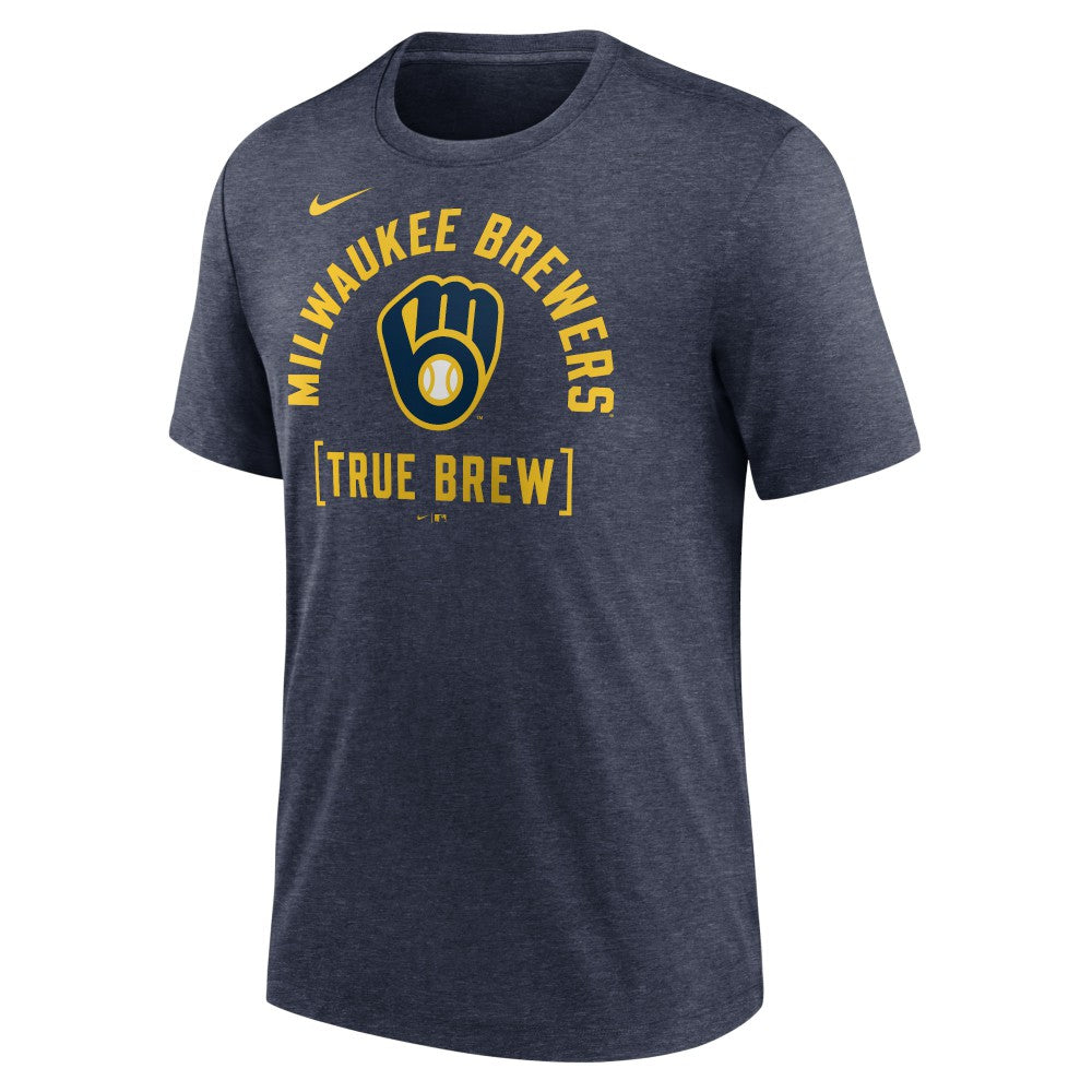 MLB Milwaukee Brewers Nike Swing Big Tri-Blend T-Shirt
