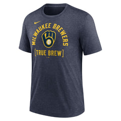 MLB Milwaukee Brewers Nike Swing Big Tri-Blend T-Shirt