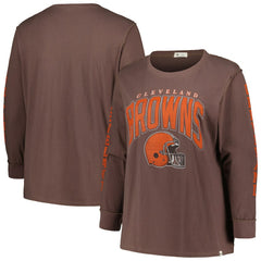 '47 Women's Plus Size Honey Cat SOA Long Sleeve T-Shirt - Cleveland Browns