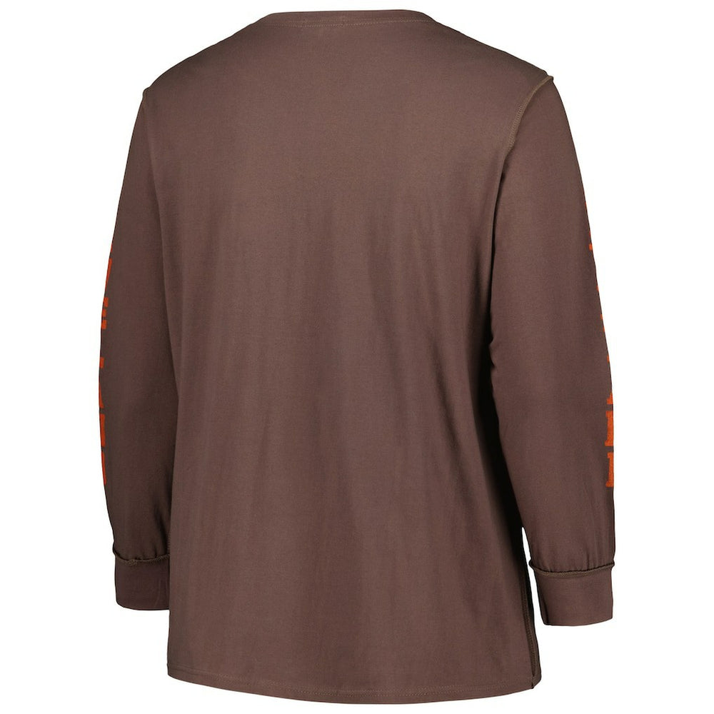 '47 Women's Plus Size Honey Cat SOA Long Sleeve T-Shirt - Cleveland Browns