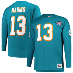 Dan Marino  Big & Tall Cut & Sew Player Name & Number Long Sleeve T-Shirt - Miami Dolphins